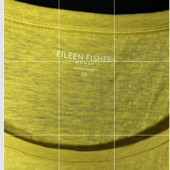 EILEEN FISHER U Neck Top Plus size 2X  Linen Jersey Citron Sleeveless Simple NEW - Picture 3 of 7